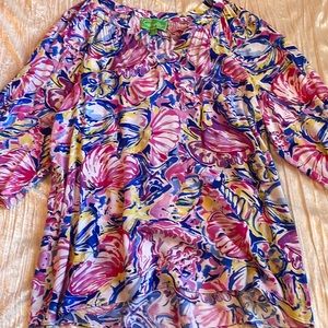 Pappagallo bright print blouse